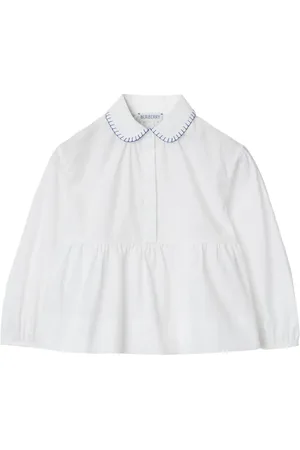 Burberry EKD-embroidered peplum blouse