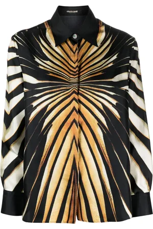 Roberto Cavalli Abstract-pattern print silk shirt
