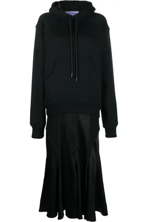 OFF-WHITE Logo-printed hooded midi dress