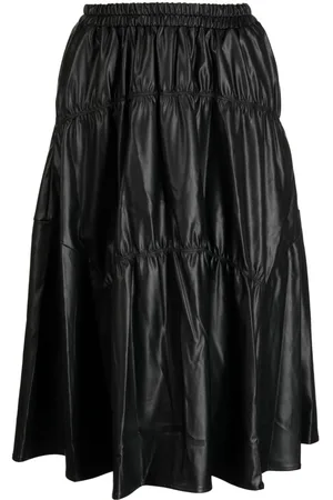 B+AB Gathered A-line midi skirt