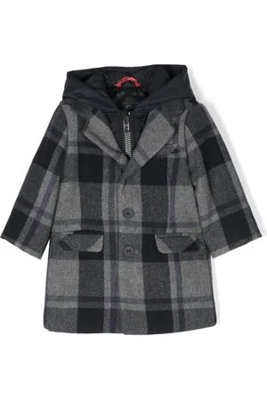 FAY Plaid-check pattern layered coat