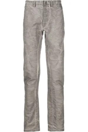 ISAAC SELLAM EXPERIENCE Logo-plaque crease-effect tapered trousers