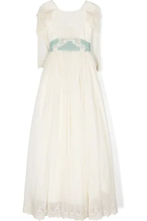 Manuela Macías Lace-detailing round-neck dress