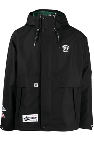 A Bathing Ape Logo-patch layered hooded jacket