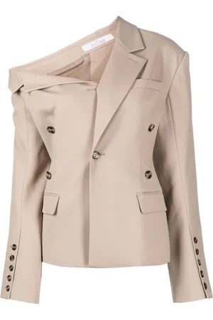 Rokh Asymmetric-collar single-breasted blazer