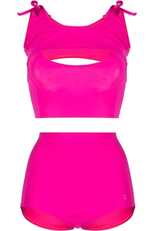 CHANEL 1990-2000s CC cut-out bikini