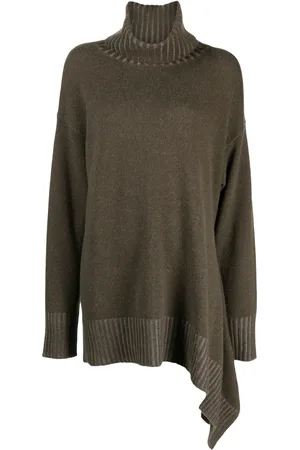 ZIGGY CHEN Roll-neck asymmetric wool jumper