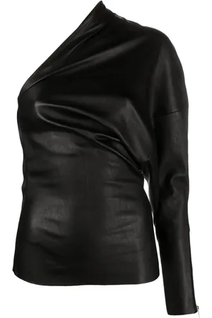 Rick Owens Luxor one-shoulder leather top