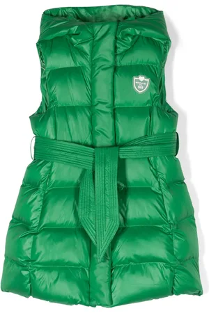 MONNALISA Logo-patch sleeveless coat