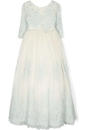 Manuela Macías Lace-detailing round-neck dress