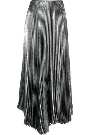 Bimba y Lola Metallic-effect pleated midi skirt