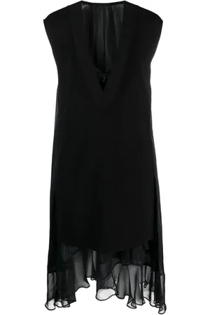 SACAI Asymmetric knitted-panel dress
