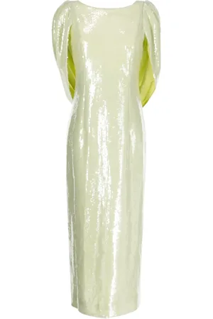 HUISHAN ZHANG Alba draped-panel sequinned dress