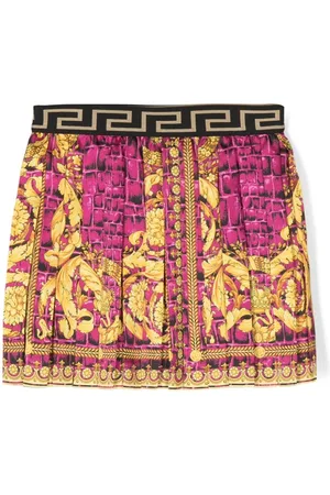 VERSACE Barocco-print pleated skirt