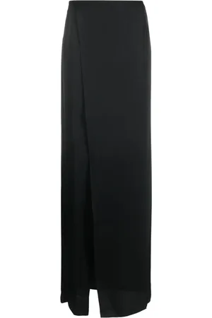 MAISON CLOSE Wrap-design satin-finish skirt