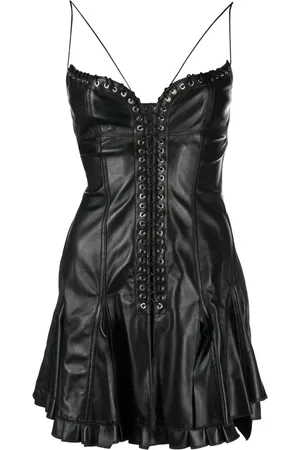 Ludovic De Saint Sernin Cleavage eyelet lace-up dress