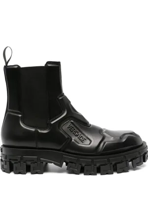 VERSACE Greca Portico panelled leather boots