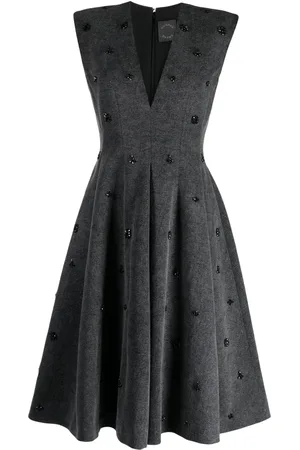 HUISHAN ZHANG Zooey crystal-embellished denim dress