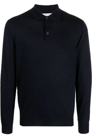 Cruciani Fine-knit long-sleeved polo shirt
