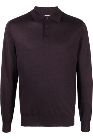 Cruciani Fine-knit long-sleeved polo shirt