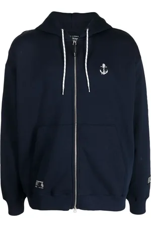 Izzue Logo-embroidered zipped hoodie