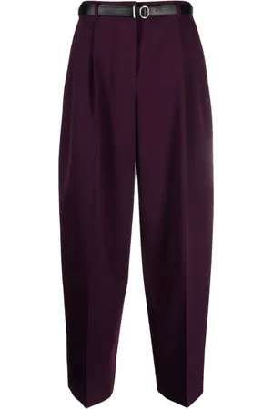 Jil Sander Belted butter wool trousers