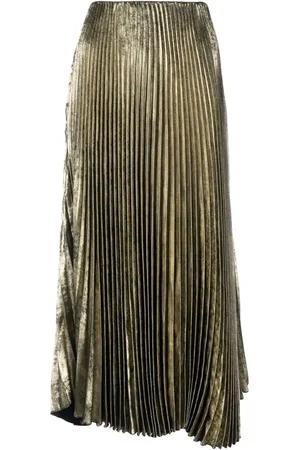 Bimba y Lola Metallic-effect pleated midi skirt