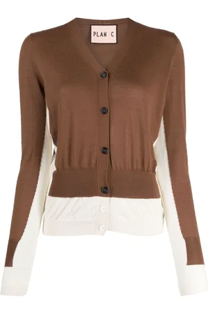 Plan C Two-tone cashmere cardigan
