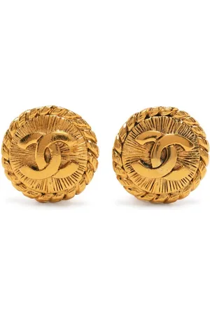 1990 CC logo button clip-on earrings
