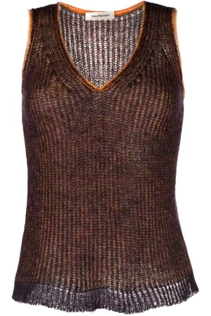 There Was One Contrast-trim mohair-blend vest