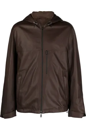 Lanvin Leather hooded jacket