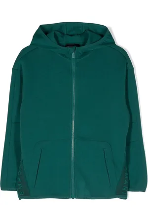 Emporio Armani Logo-print zipped hoodie