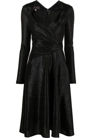 TALBOT RUNHOF Metallic-voile midi dress