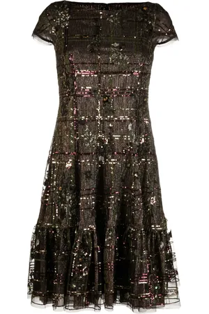 TALBOT RUNHOF Sequin-embellished metallic dress