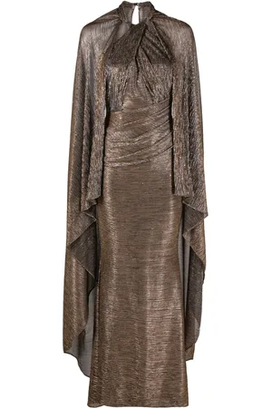 TALBOT RUNHOF Draped metallic voile gown