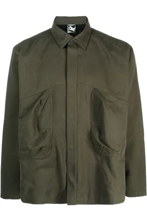 GR10K Spread-collar press-stud fastening shirt