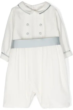 LA STUPENDERIA Check-pattern long-sleeve romper