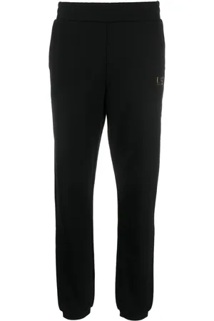 EA7 Logo-print cropped track pants