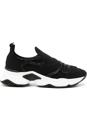 RENE CAOVILLA Snake-detail slip-on sneakers