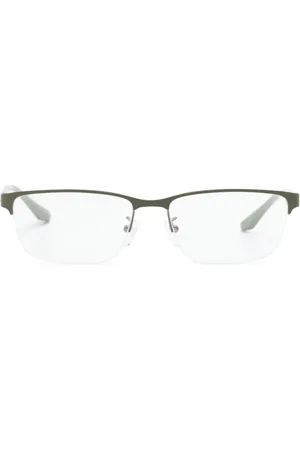 Emporio Armani Logo-plaque rectangle-frame glasses