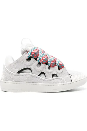 Lanvin Curb panelled suede sneakers