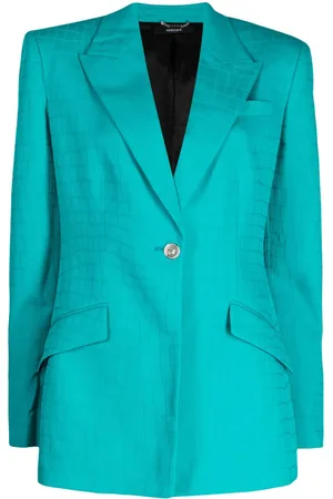 VERSACE Crocodile-effect single-breasted blazer