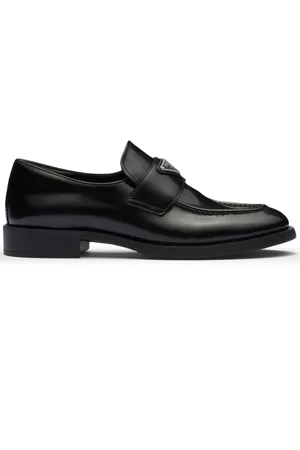 Prada Triangle-logo leather loafers