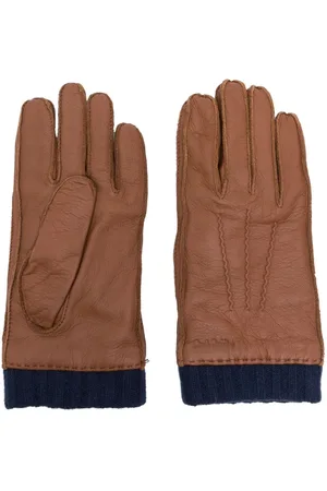 AURALEE】 Cashmere Knit Lether Gloves