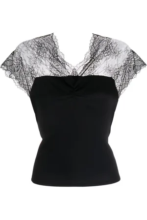Maje Lace-trim jersey top