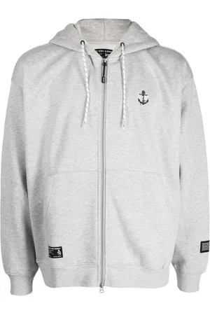Izzue Logo-embroidered zip-up hoodie