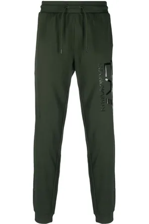 EA7 Logo-print cotton track pants