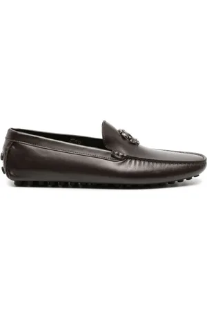 Roberto Cavalli Mirror Snake leather loafers