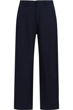 Marni Logo-waistband virgin-wool trousers