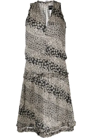 CHANEL Floral-print sleeveless dress